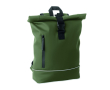 Roll-top backpack with reflective strap and waterproof closure, 15\" colour dark green