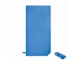 Microfibre sports towel with closure strap, 200 g/m² colour blue