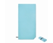 Microfibre sports towel with closure strap, 200 g/m² colour turquoise