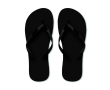 Branded plastic flip-flops, beach, single colour  colour black