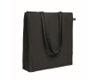 Fairtrade cotton shopping bag with gusset 180 g/m² colour black