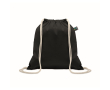 Cotton drawstring bag with gathered closure 180 g/m² colour black