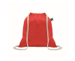 Cotton drawstring bag with gathered closure 180 g/m² colour red