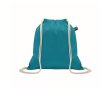 Cotton drawstring bag with gathered closure 180 g/m² colour turquoise