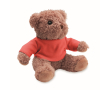 Teddy bear with customizable colored T-shirt colour red