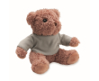 Teddy bear with customizable colored T-shirt colour grey
