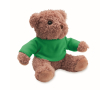 Teddy bear with customizable colored T-shirt colour green