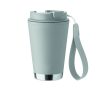 Double-wall travel mug, RPET strap, 300 ml colour grey