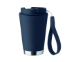 Double-wall travel mug, RPET strap, 300 ml colour navy-blue