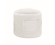 Poly-cotton exercise wristband, custom patch colour white