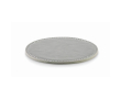 Branded, round synthetic leather coaster colour dark grey