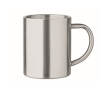 Double-wall recycled stainless steel mug 260 ml colour matt silver