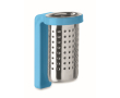 Stainless steel tea infuser, plastic hook colour turquoise