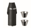 Stainless steel hip flask, 2 shot glasses, 230 ml and 20 ml colour black