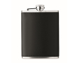 Stainless steel hip flask, synthetic leather cover, 200 ml colour black