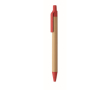 Bamboo and wheat straw click pen, blue ink colour red