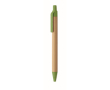 Bamboo and wheat straw click pen, blue ink colour green