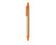 Bamboo and wheat straw click pen, blue ink colour orange