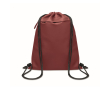 RPET and PU drawstring backpack, front pocket colour burgundy