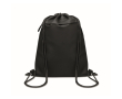 RPET and PU drawstring backpack, front pocket colour black