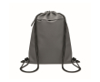 RPET and PU drawstring backpack, front pocket colour dark grey