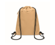 RPET and PU drawstring backpack, front pocket colour khaki