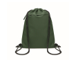 RPET and PU drawstring backpack, front pocket colour dark green