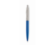 Stainless steel click pen, case included, blue ink colour blue