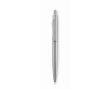 Stainless steel click pen, case included, blue ink colour matt silver