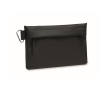 Polyester and PU organiser toiletry bag, side carabiner colour black