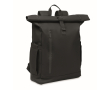 Roll-top laptop backpack, trolley strap, 15'' colour black