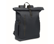 Roll-top laptop backpack, trolley strap, 15'' colour blue