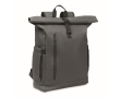 Roll-top laptop backpack, trolley strap, 15'' colour dark grey