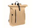 Roll-top laptop backpack, trolley strap, 15'' colour khaki
