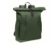Roll-top laptop backpack, trolley strap, 15'' colour dark green