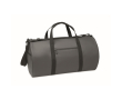 Polyester and PU travel bag, side compartments colour dark grey