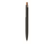 Recycled aluminium pen, cork click, blue ink colour black