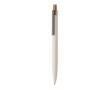 Recycled aluminium pen, cork click, blue ink colour white