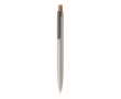 Recycled aluminium pen, cork click, blue ink colour matt silver