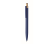 Recycled aluminium pen, bamboo click, blue ink colour blue