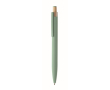 Recycled aluminium pen, bamboo click, blue ink colour mint green