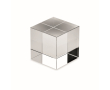 Elegant cube-shaped glass award, colour transparent