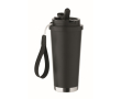Recycled stainless steel tumbler, lid, straw 2-in-1, 500 ml colour black