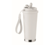 Recycled stainless steel tumbler, lid, straw 2-in-1, 500 ml colour white