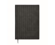 Softcover notebook, smoked synthetic leather, A5, ruled pages colour black