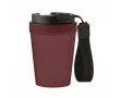 Leakproof travel mug, RPET polyester strap, 300 ml colour burgundy