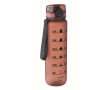 Plastic bottle, time markers, flip lid, 1 L colour burgundy
