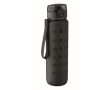 Plastic bottle, time markers, flip lid, 1 L colour black