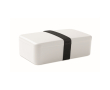 Plastic lunchbox, elastic closing band, 750 ml colour white