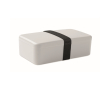 Plastic lunchbox, elastic closing band, 750 ml colour grey